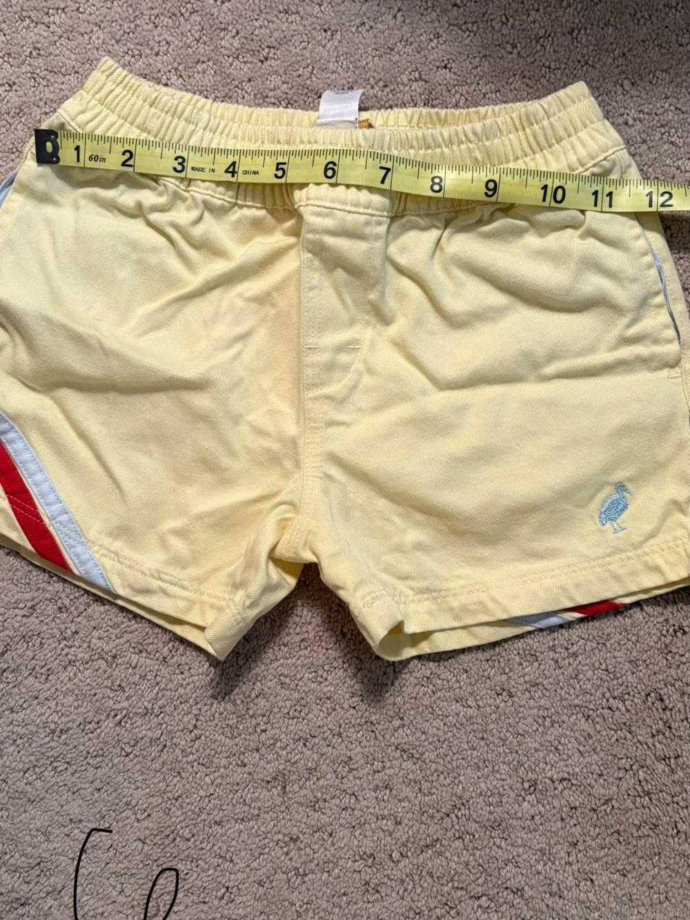 The Beaufort Bonnet Company Yellow Kids Shorts with Red & White Trim
